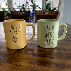 Rae Dunn Hop Into Spring & Chicks Dig Me Mugs